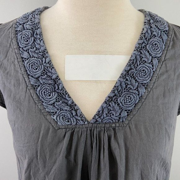 SNOB Grey V Neck Dress‎ with Pockets - Picture 5 of 9